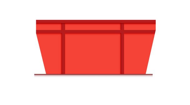 skip bin est un grand conteneur à déchets ouvert. illustration de l'icône vectorielle skip rouge - Vecteur, image