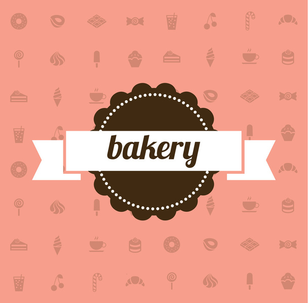 Sweets card. bakery icons. - Вектор,изображение