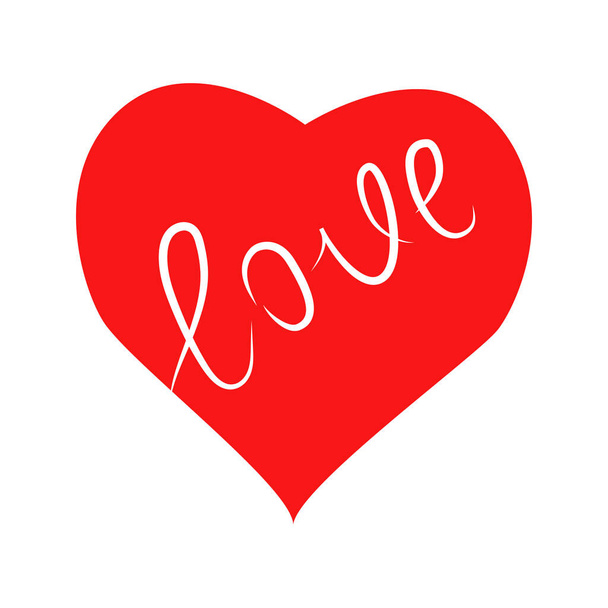 Happy Valentine s Day lettering Greeting Card on red background, vector illustration - Vektor, obrázek