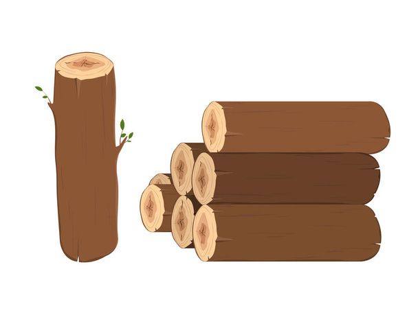 Vektor kmenů dřeva - Vektor, obrázek