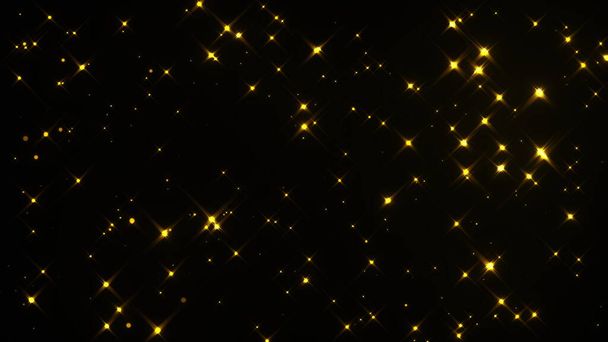 Csillagfény, számítógép generálva. 3d rendering gyönyörű csillogó csillagok egy fekete háttér. - Fotó, kép