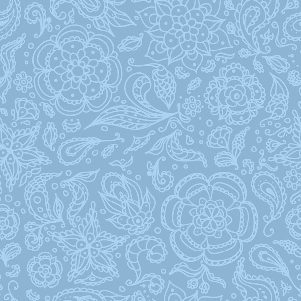 naadloze abstract floral patroon of blauwe achtergrond - Vector, afbeelding
