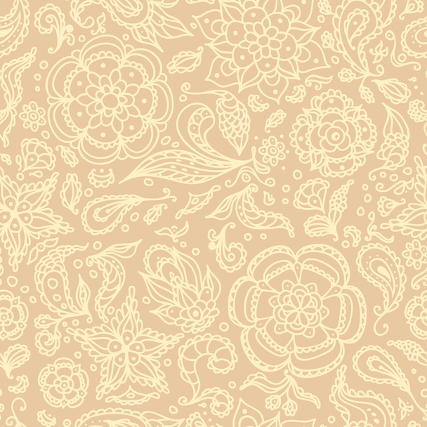 Seamless abstract floral pattern or beige background - Wektor, obraz