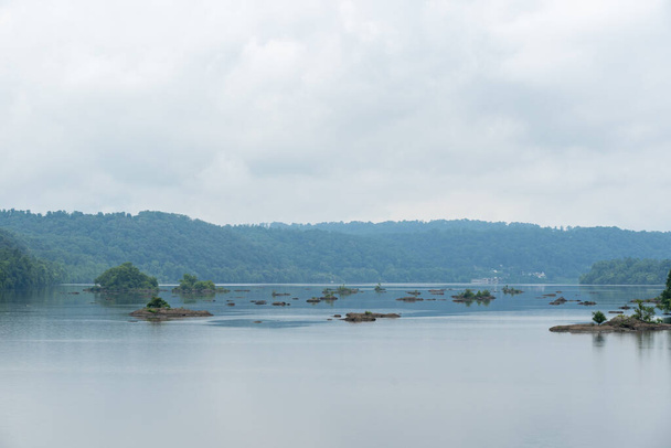 A beautiful View of the Susquehanna River on a Cloudy Day. - 写真・画像