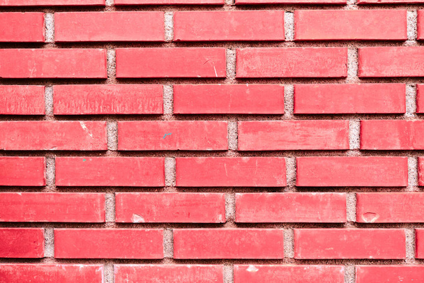 Red Standard baksteen patroon, vorm, achtergrond baksteen muur, textuur met oude vuile en vintage stijl patroon. - Foto, afbeelding
