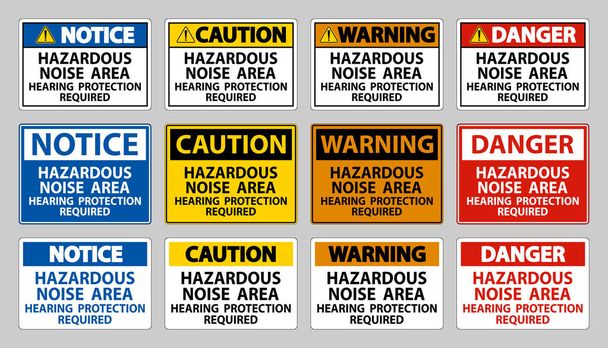 Hazardous Noise Area Hearing Protection Required - Vector, Image