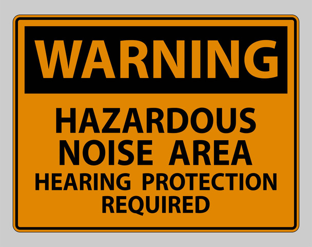 Uyarı İşareti Tehlikeli Gürültü Bölgesi İşitme Engeli Gerekli - Vektör, Görsel