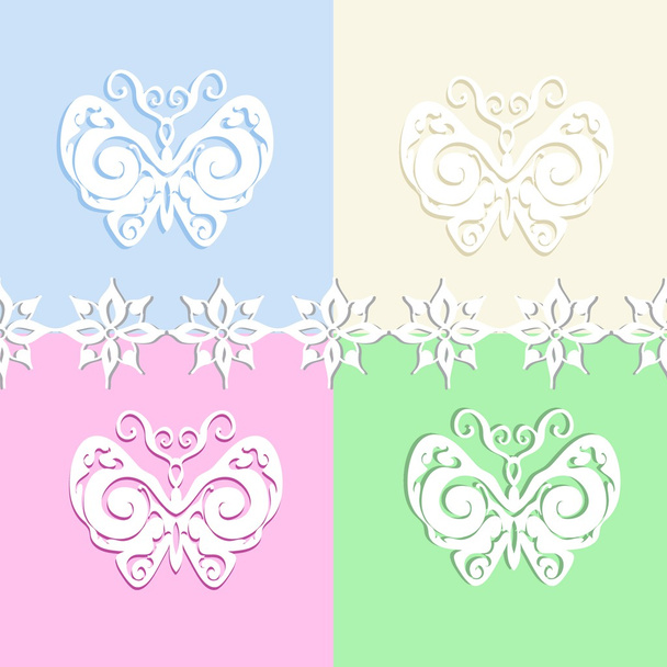 Set of Paper Butterflies - Vetor, Imagem