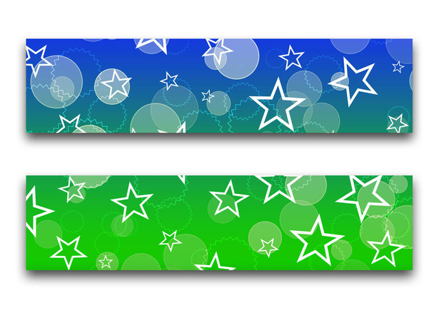 abstract colorful banners with stars, bokeh and circle - Photo, Image