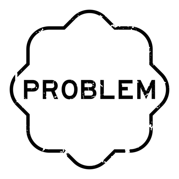 Черное проблемное слово резиновая печать на белом фоне - Вектор,изображение