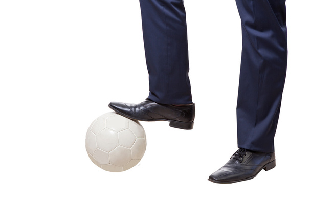 бизнесмен с футбольным балом
 - Фото, изображение