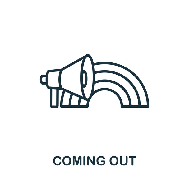 Coming Out icon from lgbt collection. Simple line Coming Out icon for templates, web design and infographics - Vector, Image