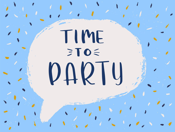 Time to party lettering. Poster and postcard design. Vector illustration. - Vettoriali, immagini