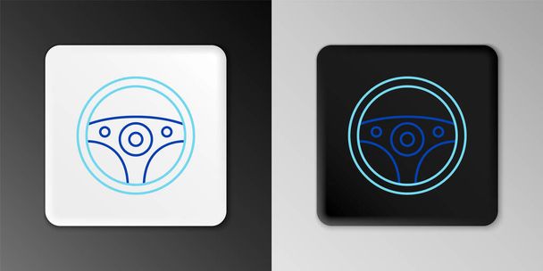 Line Steering wheel icon isolated on grey background. Car wheel icon. Colorful outline concept. Vector - Vector, Image