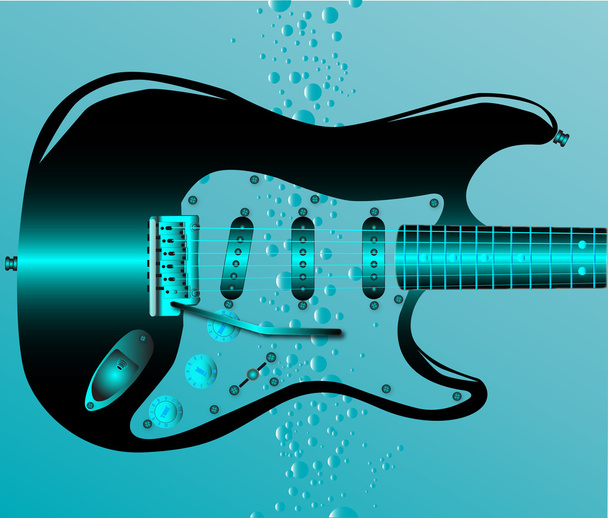 βυθισμένη κιθάρα - Διάνυσμα, εικόνα