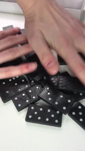domino οστά έξυπνο επιτραπέζιο παιχνίδι - Πλάνα, βίντεο