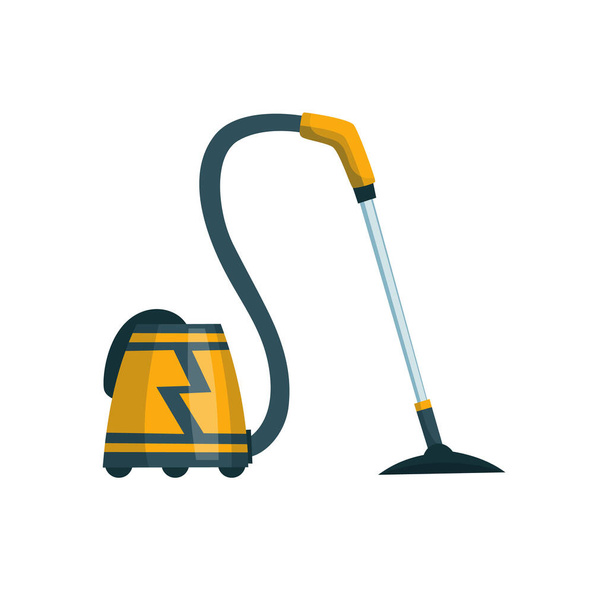 Vacuum cleaner modern icon. Carpet cleaner item or washing robot cyclone. Cartoon vector cleaning equipment for home, office or car - Vector, Image