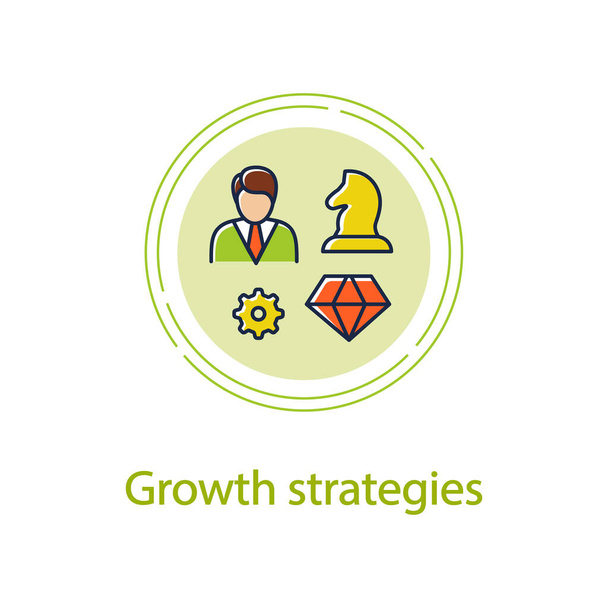 Estrategias de crecimiento personal icono de línea de concepto - Vector, imagen