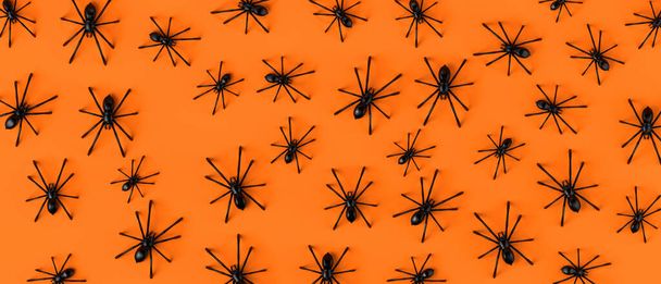 Halloween banner. Pumpkins lantern with candles on unfocused background. 3d illustration. Jack. Party.  - Foto, immagini
