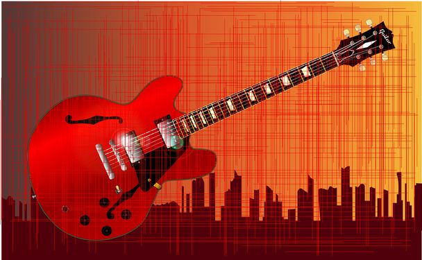 Guitarra Grunge City
 - Vetor, Imagem