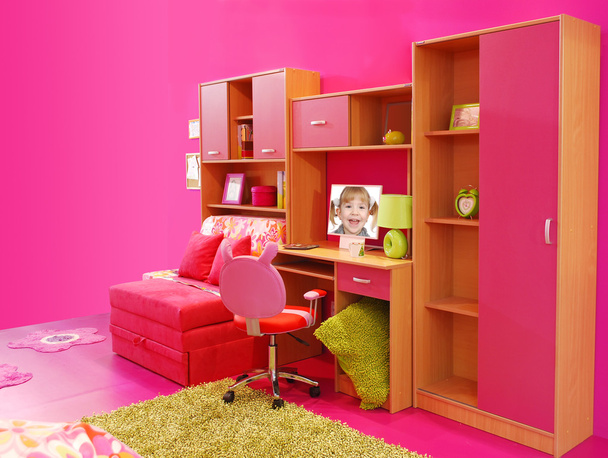 παιδιά ροζ δωμάτιο - Φωτογραφία, εικόνα