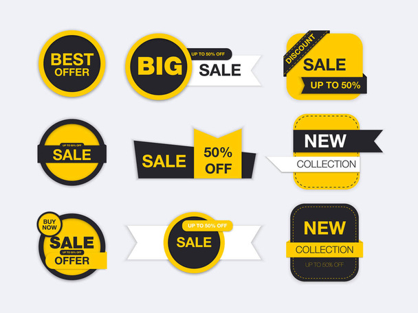 Vector labels isolated on white background. Sale promotion, website stickers, new offer badge collection. Flat badges discount and tags. Best choice tags.  Vector illustration. - Vector, Image