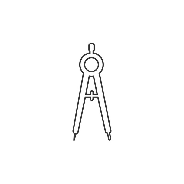 Tekenen kompas vector lijn icoon. gevuld plat bord voor mobiel concept en webdesign. Verdeler, icoon van Circinus glyph. Symbool, logo illustratie. Vector - Vector, afbeelding