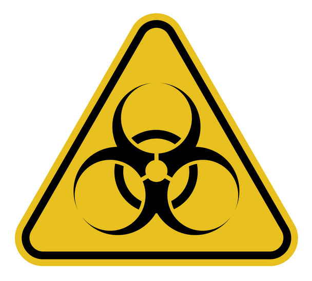 Ilustracja symbolu zagrożenia biologicznego czarno-żółtej ikony - Zdjęcie, obraz