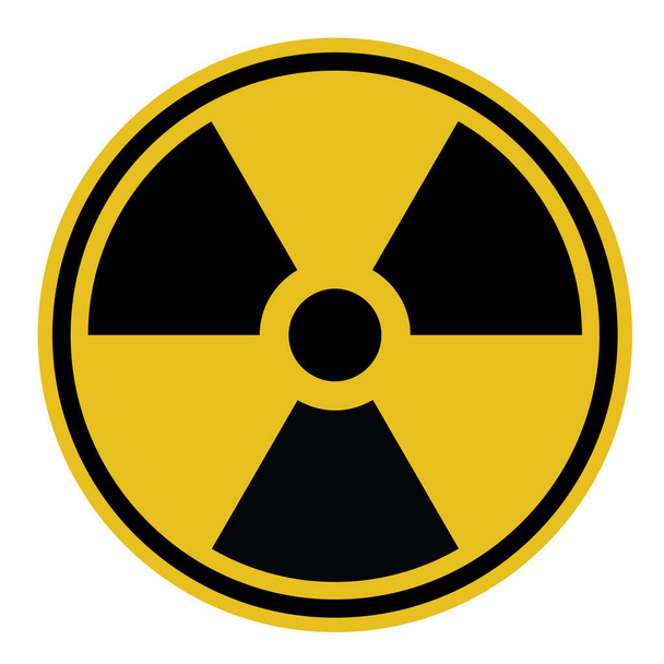 Radioatividade símbolo ilustração ícone preto e amarelo - Foto, Imagem