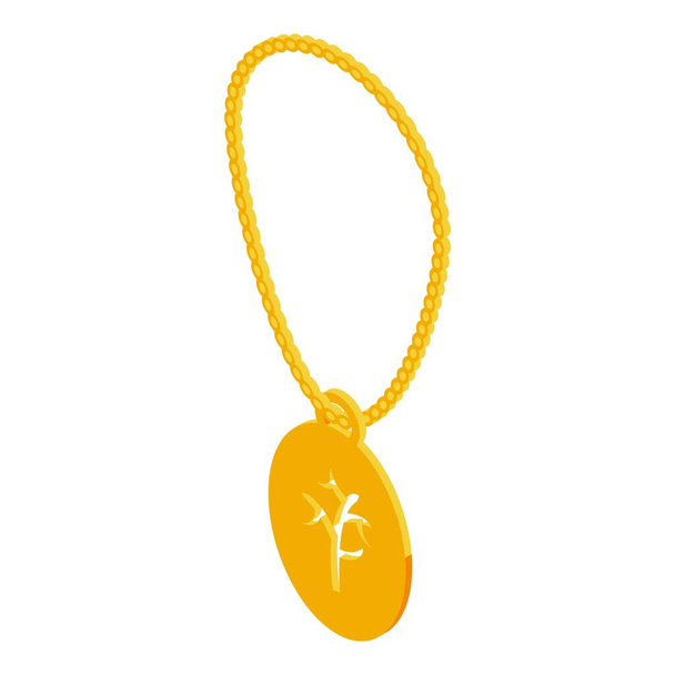 Charm necklace icon, isometric style - Vektör, Görsel