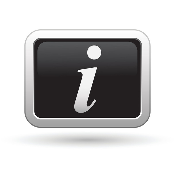 Information icon on the rectangular button - Vetor, Imagem