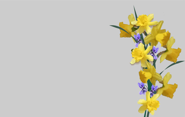 kimppu keltaisia kukkia - Vektori, kuva