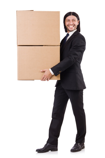 Man with boxes - Foto, Imagem