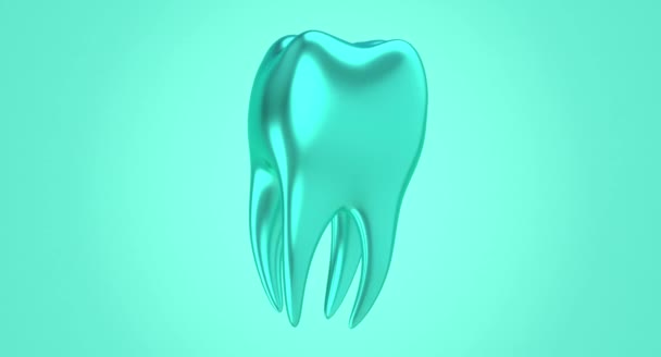 Izolovaný rotační 3D zubní model. Vznášející se krásné bílé zubní 3D vykreslování - Záběry, video