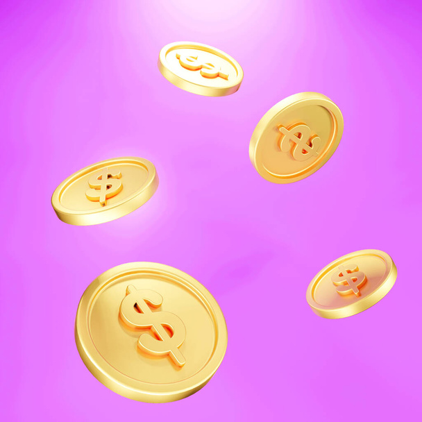 3d render image of coin stack. saving money financial goal concept. - Photo, Image