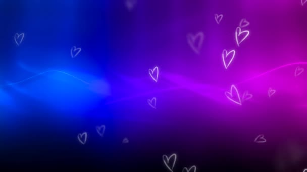 Beau Coeur et Amour Sur Fond Coloré 3D Animation Footage 4K- Coeurs Volants Colorés Romantiques. Fond animé pour Romance, Amour, Souhaits d'anniversaire et Saint Valentin. - Séquence, vidéo