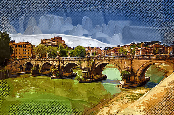 Ponte Vittorio Emanuele II, Rome, Italy - Photo, Image