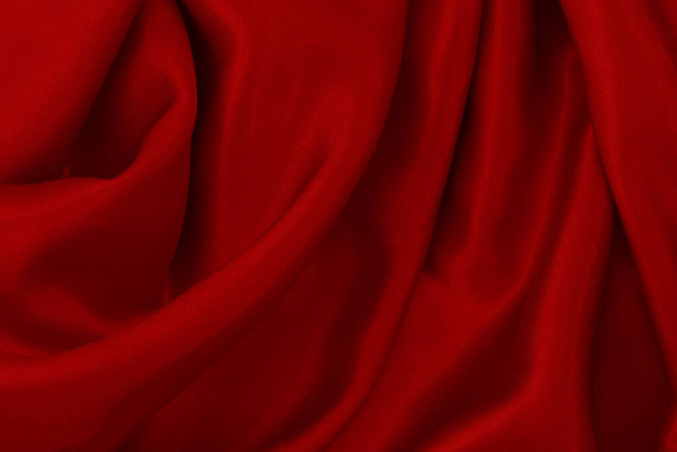Červená tkanina textura pro pozadí a design umělecké práce, krásný vzor hedvábí nebo plátna. - Fotografie, Obrázek