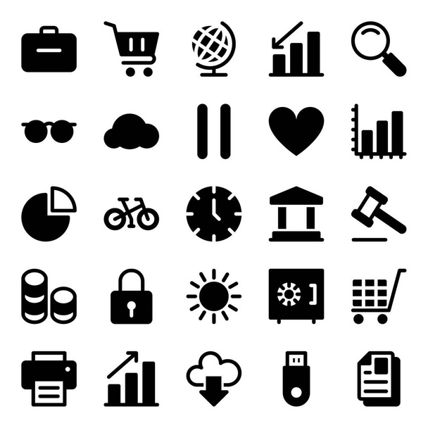 Icone di glifo per il commercio elettronico. - Vettoriali, immagini