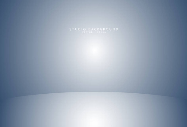 Tyhjä sininen studiohuone Backdrop. Kevyt sisustus copyspace luova projekti. Vektorikuvaus EPS 10 - Vektori, kuva