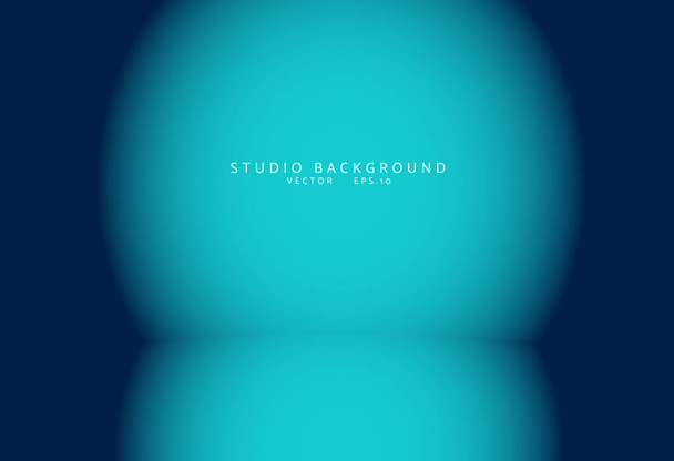 Fondo de la habitación del estudio azul vacío. Interior ligero con copyspace para su proyecto creativo. Ilustración vectorial EPS 10 - Vector, imagen