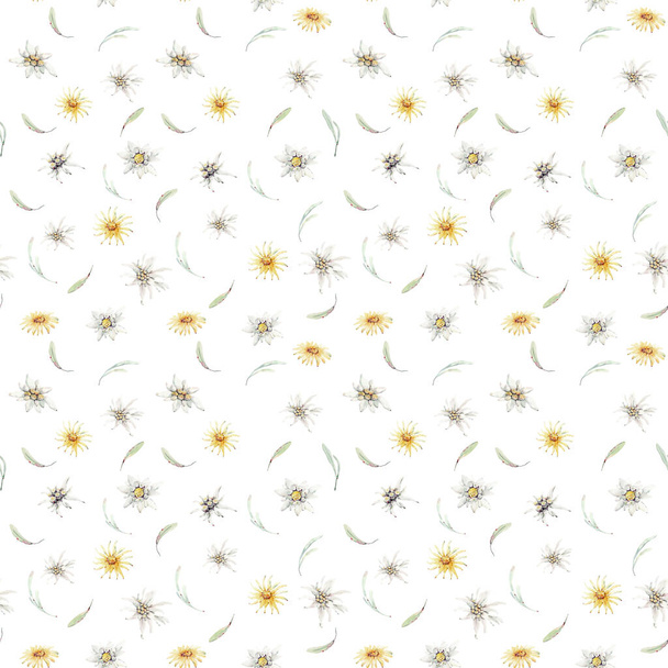 watercolor flowers seamless pattern. Watercolour decoration pattern. Vintage watecolour background. Perfect for wallpaper, fabric design, wrapping paper, digital paper. - Foto, Imagen