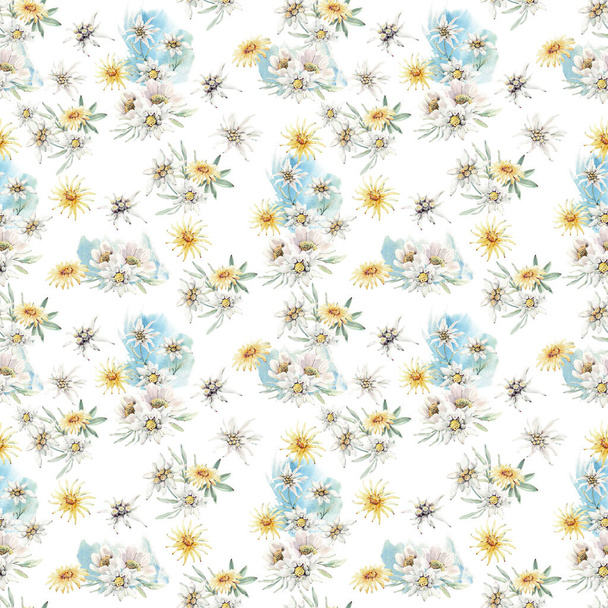 watercolor flowers seamless pattern. Watercolour decoration pattern. Vintage watecolour background. Perfect for wallpaper, fabric design, wrapping paper, digital paper. - Fotografie, Obrázek