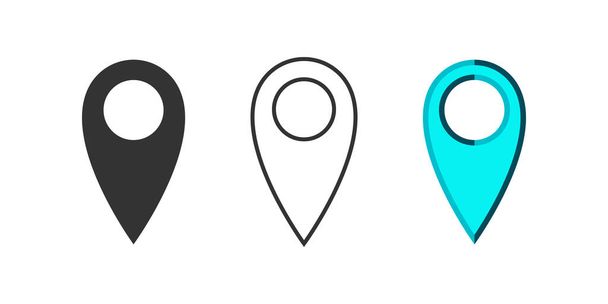 Map pointer icons. GPS location symbols. Navigation pointer icons. Vector illustration - Vector, Image