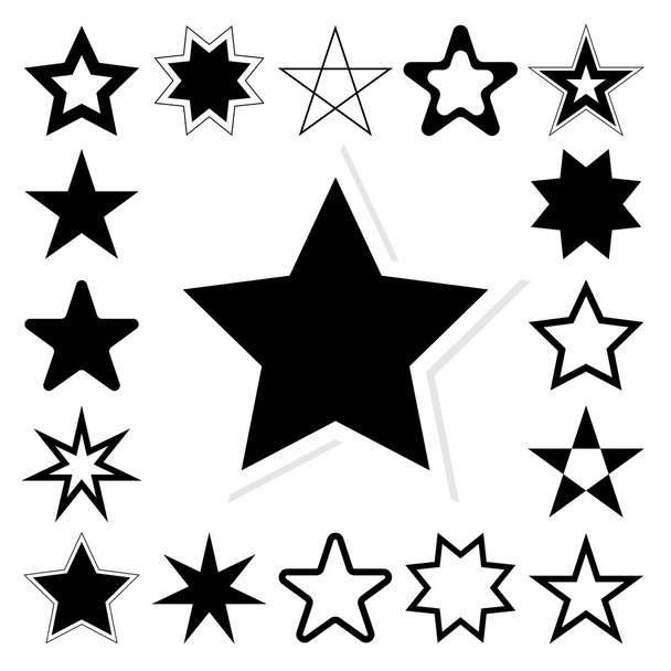 Star vector icon set - Vector, Image