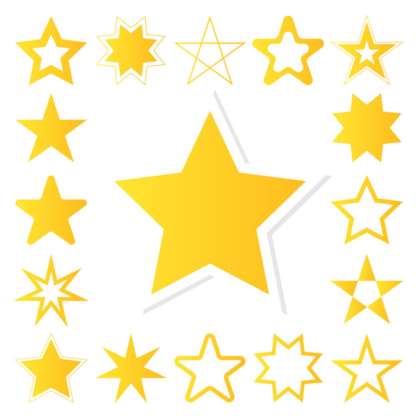 Ensemble icône vectorielle étoile jaune
 - Vecteur, image