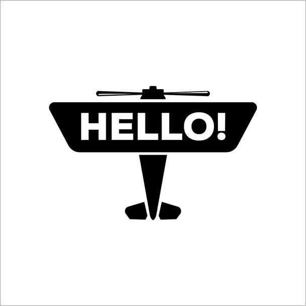 Hello plane logo vektori suunnittelu kuva - Vektori, kuva