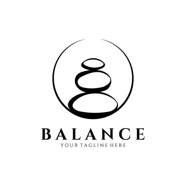 pierre balance logo vectoriel cercle illustration conception - Vecteur, image