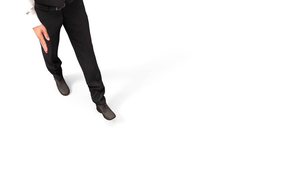 3d rendering. A business man walking on his step for new chance concept background. - Foto, immagini