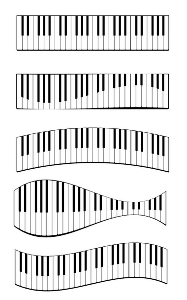 Set de teclas de piano realistas. Teclado de instrumento musical. Ilustración vectorial. - Vector, imagen